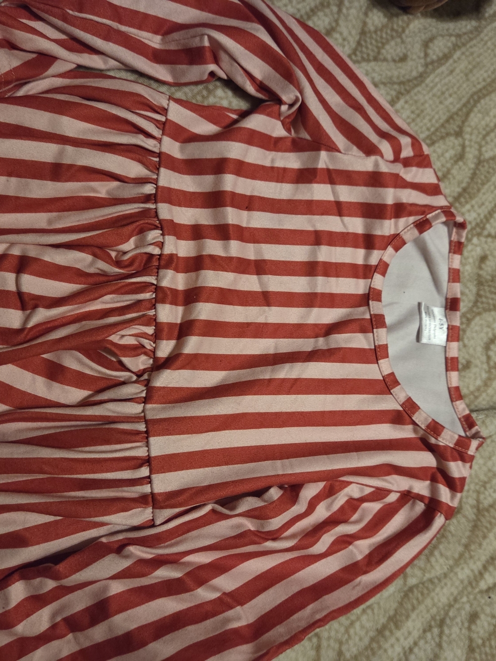 Boutique Pink and Red Striped Long Sleeve Top Valentines